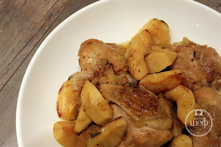 Курица с айвой в сидре