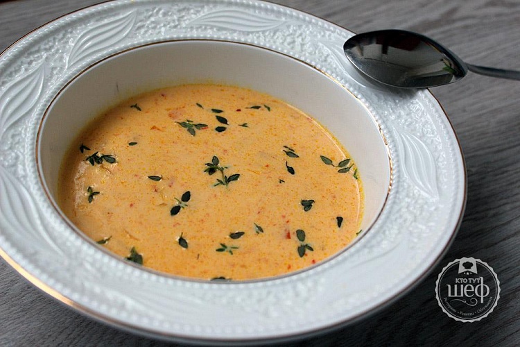 Сырный суп со сладким перцем